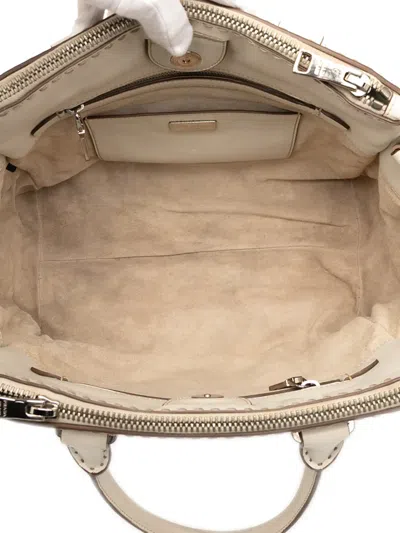 Pre-owned Prada 2010-2025 City Calf Stitched Twin Pocket Satchel In Brown