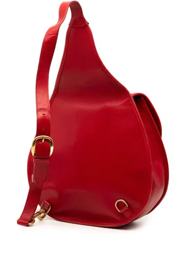 Pre-owned Gucci 2000-2015 Leather Horsebit Backpack In Red