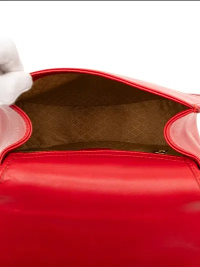 Pre-owned Gucci 2000-2015 Leather Horsebit Backpack In Red