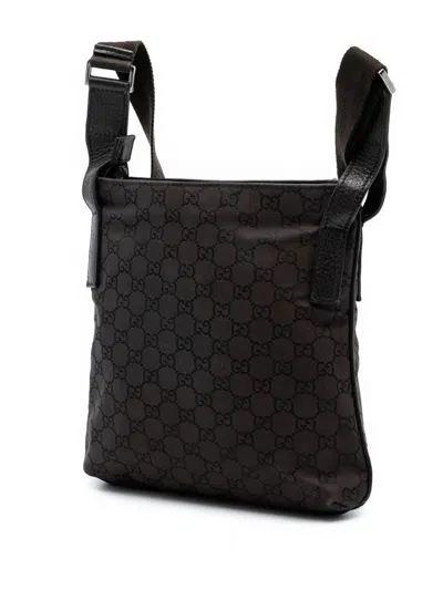 Pre-owned Gucci 2016-2025 Gg Canvas Crossbody Bag In Brown