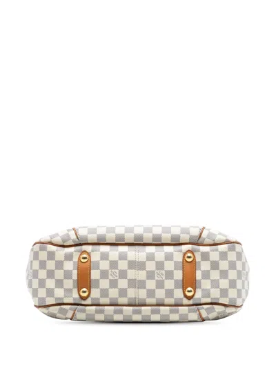 Pre-owned Louis Vuitton 2008 Damier Azur Galliera Pm Shoulder Bag In White