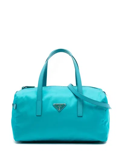 Pre-owned Prada 2013-2025 Tessuto Satchel In Blue