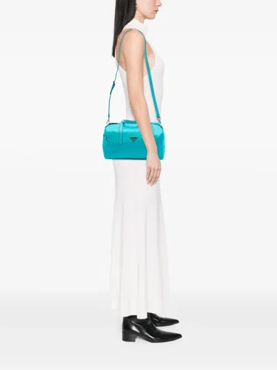 Pre-owned Prada 2013-2025 Tessuto Satchel In Blue