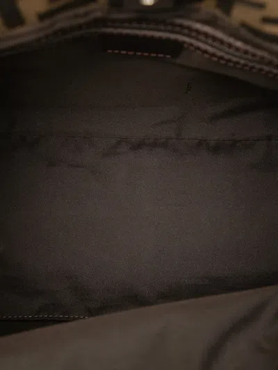 Pre-owned Fendi 20th Century Small Zucca Canvas Twins Tote Bag In Brown