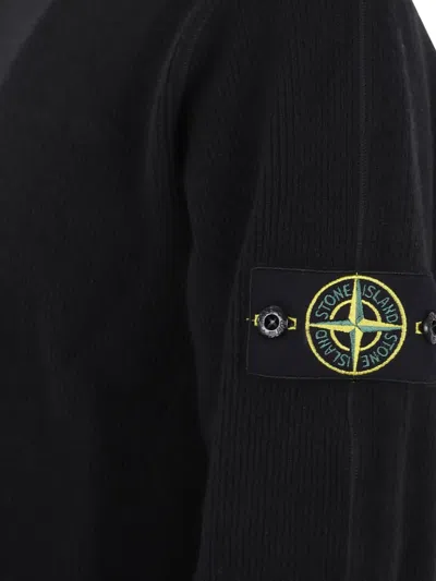 Stone Island High-neck Badge Sweatshirt In Black