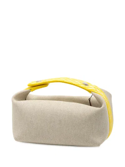 Pre-owned Hermes 2021-2025 Small H Plume Bride A Brac Case Vanity Bag In Gray