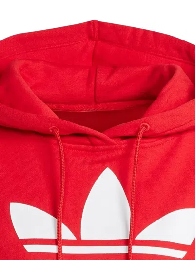 Adidas Originals Trefoil Long-sleeve Hoodie In Red