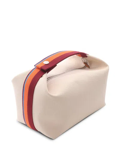 Pre-owned Hermes 2010-2025 Large Toile Bride A Brac Case Handbag In Brown