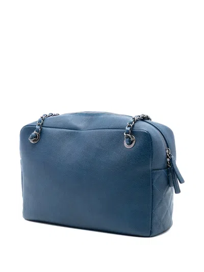 Pre-owned Chanel 2016-2017 Cc Caviar Camera Bag Shoulder Bag In Blue