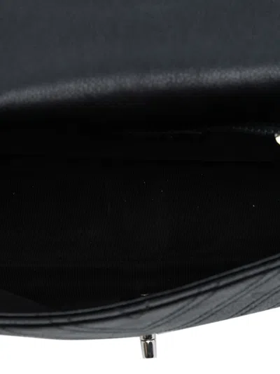 Pre-owned Chanel 2017-2018 Small Chevron Calfskin Stud Wars Flap Crossbody Bag In Black