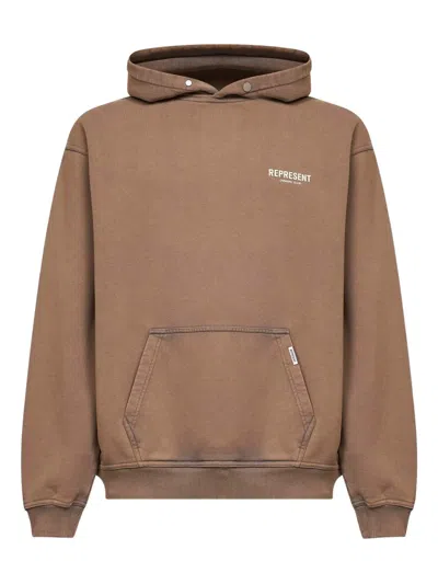 Represent Brown Cotton Hoodie In Brown