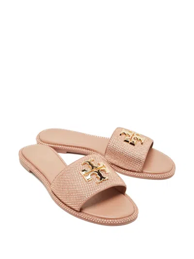 Pre-owned Tory Burch Everly Crystal Sandals In Neutral