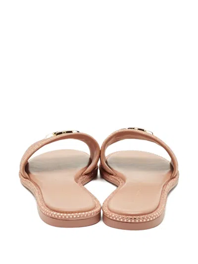 Pre-owned Tory Burch Everly Crystal Sandals In Neutral