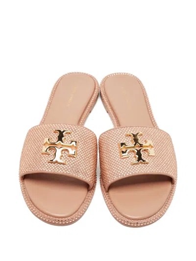 Pre-owned Tory Burch Everly Crystal Sandals In Neutral