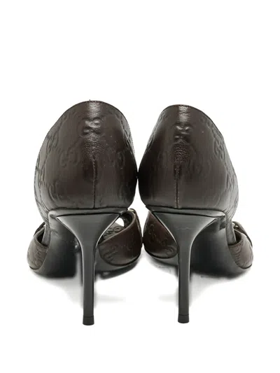 Pre-owned Gucci Horsebit D'orsay Leather Pumps In Brown
