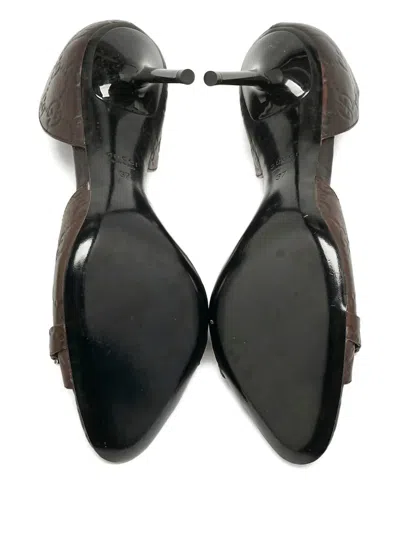 Pre-owned Gucci Horsebit D'orsay Leather Pumps In Brown