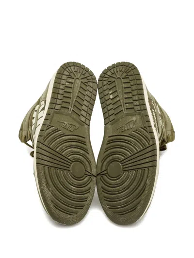 Pre-owned Jordan Retro 1 45.5 Air Leather Sneakers In Green