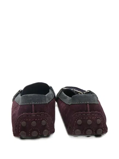 Pre-owned Louis Vuitton Oxford Suede Loafers In Purple