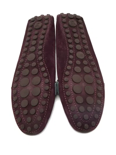 Pre-owned Louis Vuitton Oxford Suede Loafers In Purple