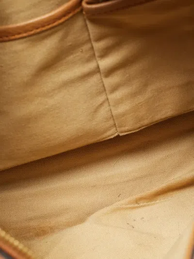 Pre-owned Mcm Visetos Signature-logo Leather Shoulder Bag In Brown