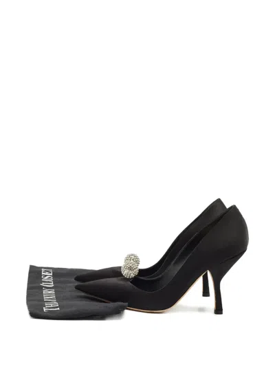 Pre-owned Dior Comete Crystal-embellished Pumps In Black