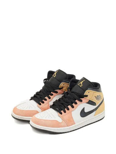 Pre-owned Jordan Air  1 Suede-panel Sneakers In White