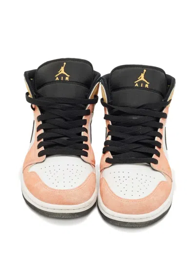 Pre-owned Jordan Air  1 Suede-panel Sneakers In White