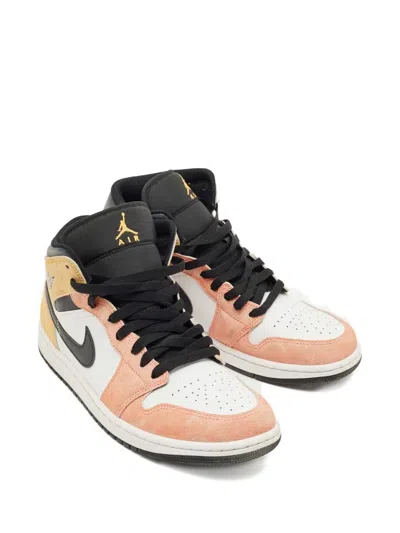 Pre-owned Jordan Air  1 Suede-panel Sneakers In White