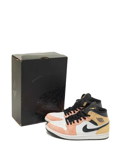 Pre-owned Jordan Air  1 Suede-panel Sneakers In White