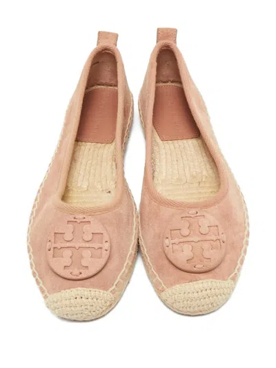 Pre-owned Tory Burch Minnie Ballet Flats In Pink