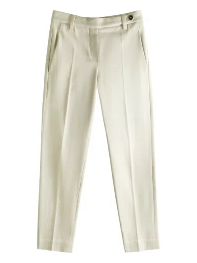 Brunello Cucinelli Button Sabbia Trousers In White