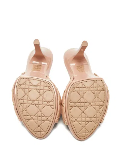 Pre-owned Dior Bow-detail Heeled Sandals In Pink