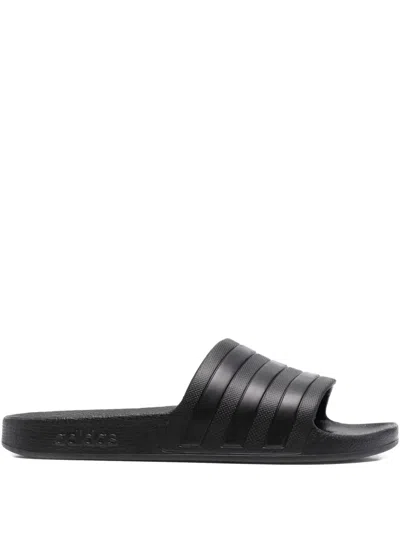Adidas Originals Adilette Aqua Stripes Slides In Black