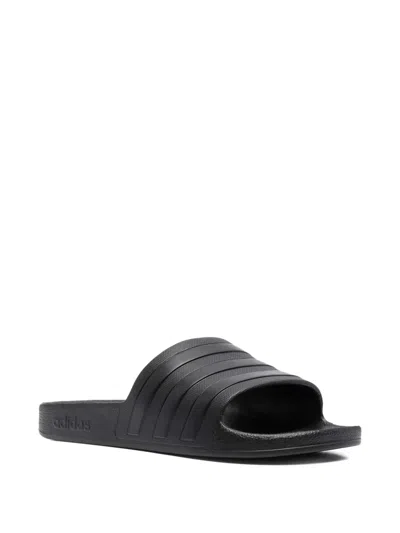 Adidas Originals Adilette Aqua Stripes Slides In Black