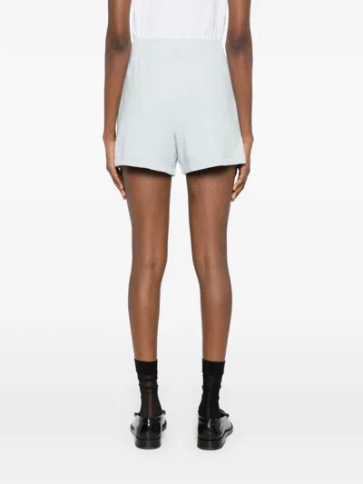 Anine Bing Kam Elasticated Logo Shorts In Blue