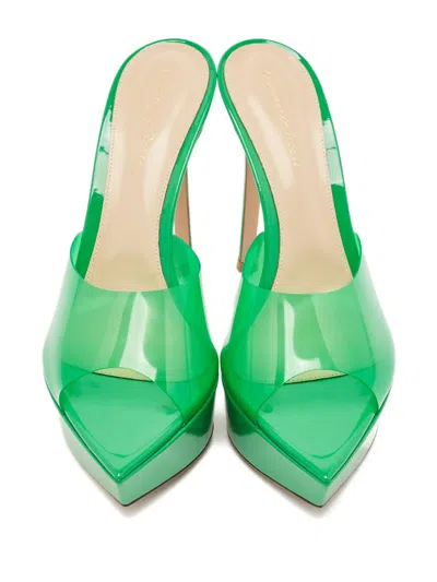 Pre-owned Gianvito Rossi Betty Pointed Mules In Green