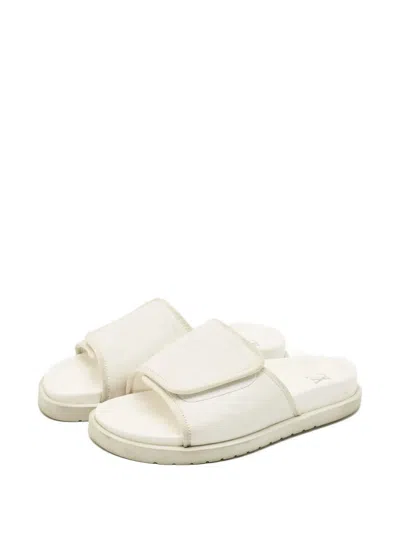 Pre-owned Louis Vuitton Monogram Flat Slides In Neutral