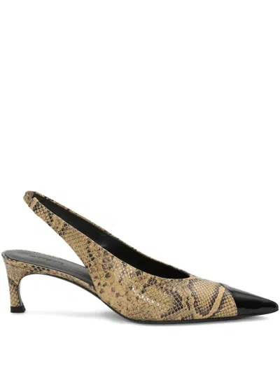 Rotate Birger Christensen Slingback Leather Pumps In Animal Print