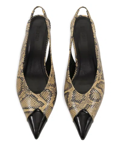 Rotate Birger Christensen Slingback Leather Pumps In Animal Print
