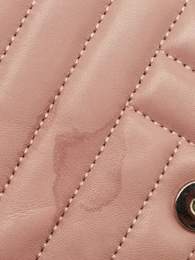 Pre-owned Carolina Herrera Bimba Quilted Chain-strap Clutch Bag In Pink