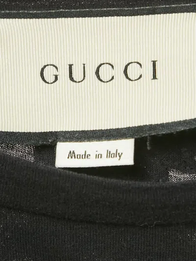Pre-owned Gucci Logo-print Graphic T-shirt In Black