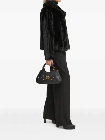 Guess Usa Shawl-collar Faux-fur Jacket In Black