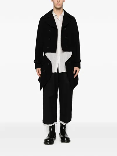Black Comme Des Garçons Double-breasted Coat In Black