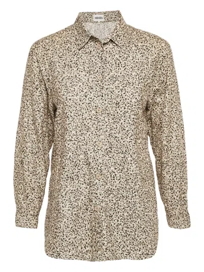 Pre-owned Kenzo Corduroy Button-fastening Shirt In Neutral