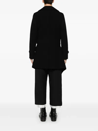 Black Comme Des Garçons Double-breasted Coat In Black