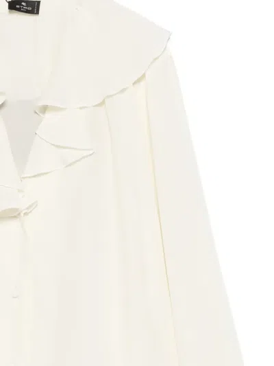Etro Ruffled-collar Shirt In White