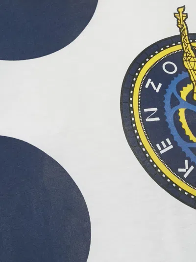 Pre-owned Kenzo Graphic Polka-dot T-shirt In White