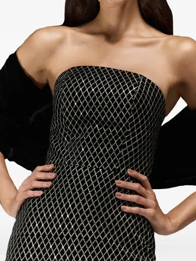 Tha Seen Velvet-panel Maxi Dress In Black