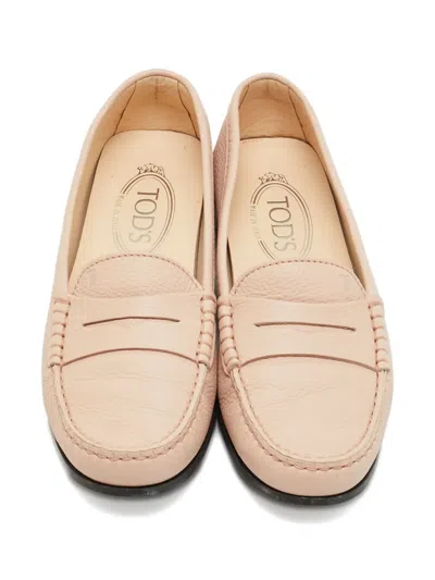 Pre-owned Tod's Gommini Leather Driver Loafers In Neutral