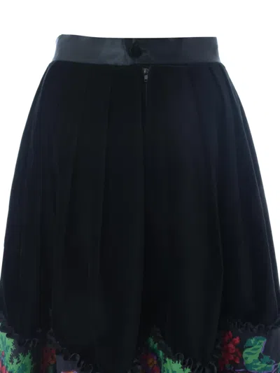 Pre-owned Souleiado Provencal Ruffle Midi Skirt In Black